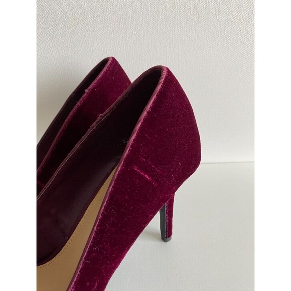Apt 9 Womens Velvet Pumps Heels Stilettos Burgundy Deep Pink Red Size 10M - Picture 4 of 10